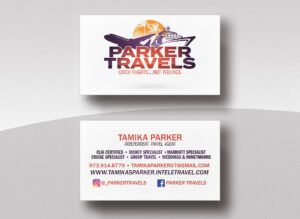 Business card design for Parker Travels by Remeoner