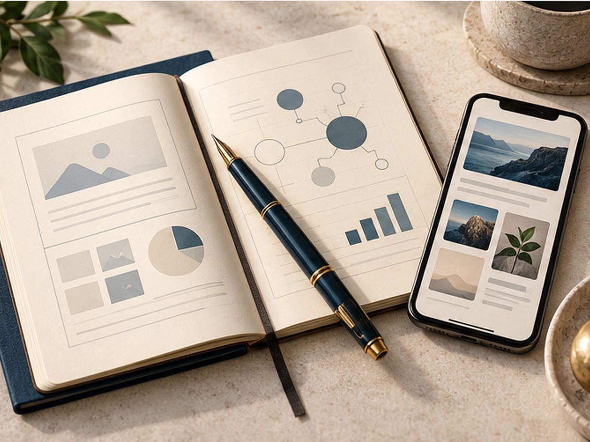 Illustration representing content and digital marketing